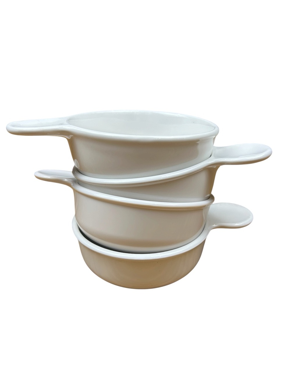 Vintage CorningWare Grab-It Bowls P-150-B White Tab Handle - Set of 4 No Lids